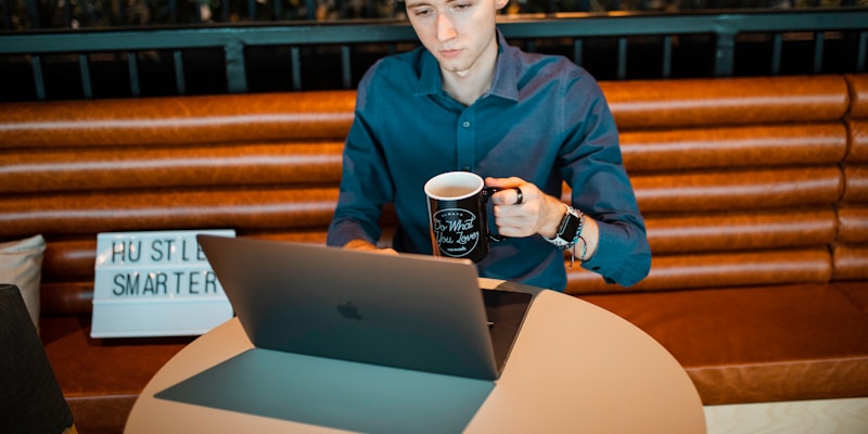 Self-employed professional working on laptop
